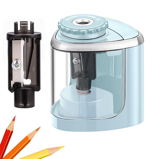 Electric Pencil Sharpener Automatic Fast Sharpener Battery Operated Blue V1263-JX-7152-2
