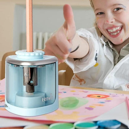 Electric Pencil Sharpener Automatic Fast Sharpener Battery Operated Blue V1263-JX-7152-2
