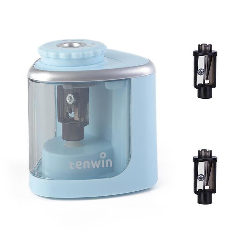 Electric Pencil Sharpener Automatic Fast Sharpener Battery Operated Blue V1263-JX-7152-2