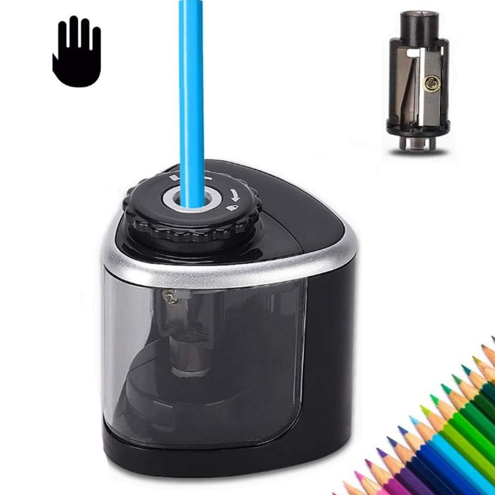 Electric Pencil Sharpener Automatic Fast Sharpener Battery Operated Black V1263-JX-7152-3