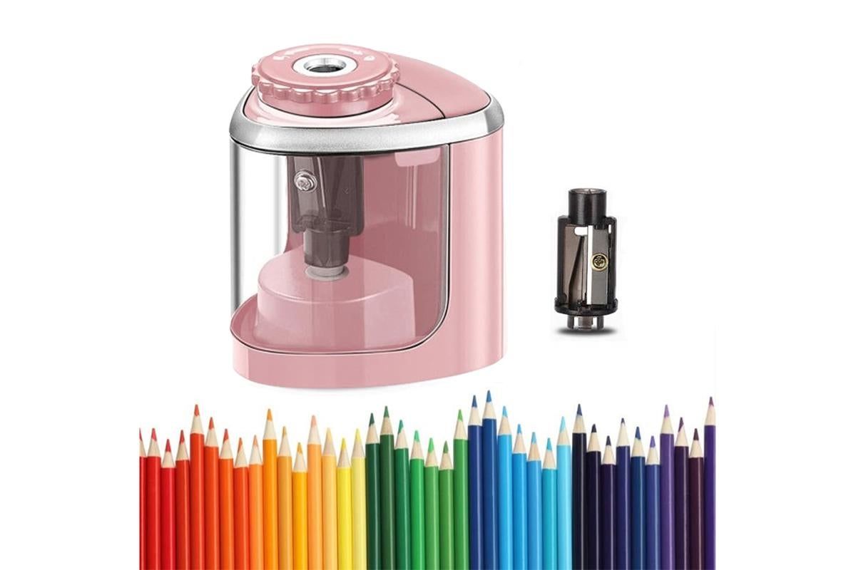 Electric Pencil Sharpener Automatic Fast Sharpener Battery Operated Black V1263-JX-7152-3