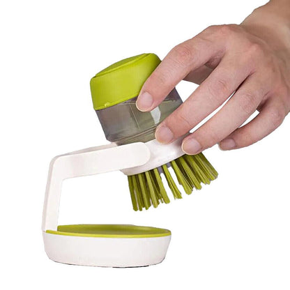 Multi-purpose Scrubbing Dish Brush with Soap Dispenser Cleaning Brush Kitchen Cleaning Tool Green V1263-JX-7154-1
