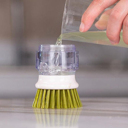Multi-purpose Scrubbing Dish Brush with Soap Dispenser Cleaning Brush Kitchen Cleaning Tool Green V1263-JX-7154-1