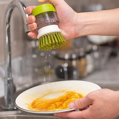 Multi-purpose Scrubbing Dish Brush with Soap Dispenser Cleaning Brush Kitchen Cleaning Tool Green V1263-JX-7154-1