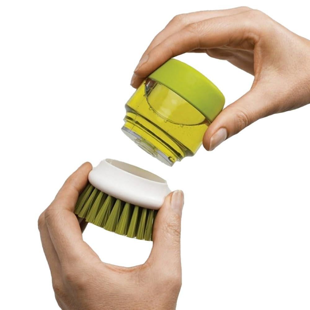 Multi-purpose Scrubbing Dish Brush with Soap Dispenser Cleaning Brush Kitchen Cleaning Tool Green V1263-JX-7154-1