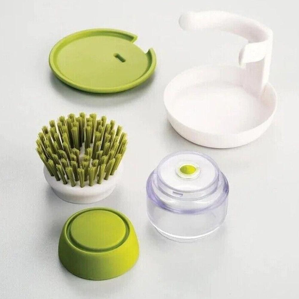 Multi-purpose Scrubbing Dish Brush with Soap Dispenser Cleaning Brush Kitchen Cleaning Tool Green V1263-JX-7154-1