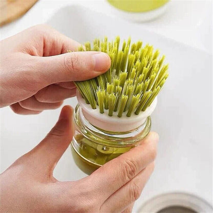 Multi-purpose Scrubbing Dish Brush with Soap Dispenser Cleaning Brush Kitchen Cleaning Tool Green V1263-JX-7154-1