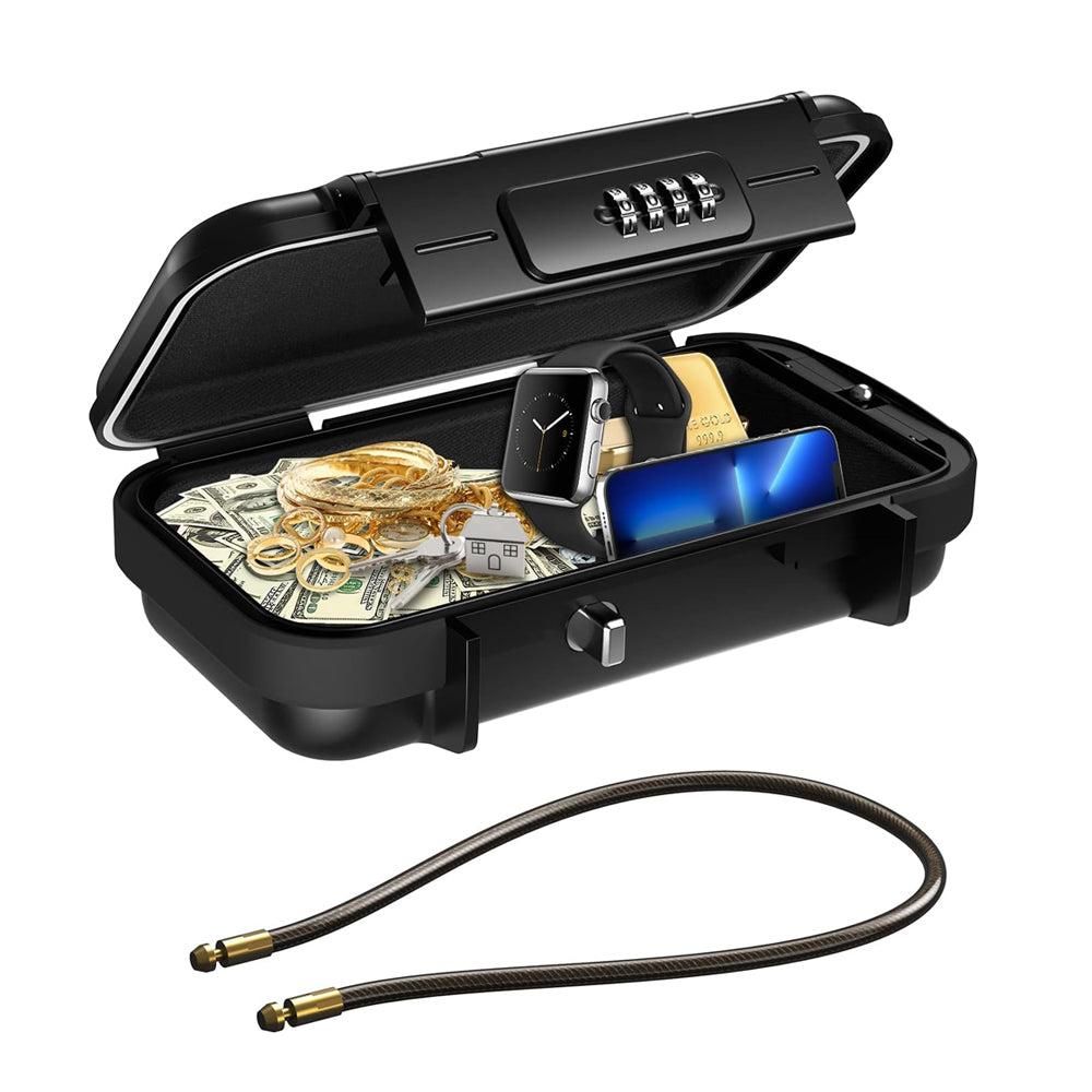 Portable Safe Box Combination Code Security Case LockBox with Removable Chain Blue V1263-JX-7156-1