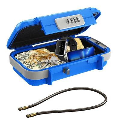 Portable Safe Box Combination Code Security Case LockBox with Removable Chain Gray V1263-JX-7156-2