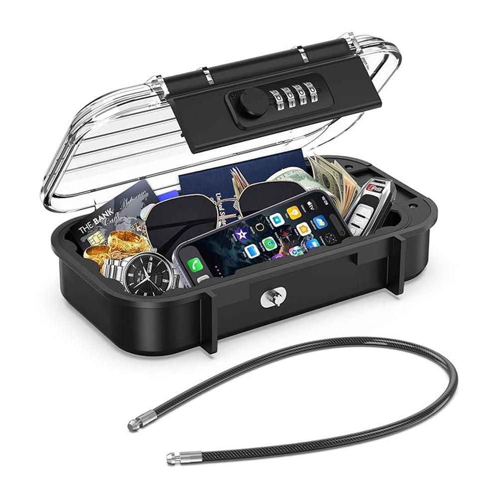 Portable Safe Box Combination Code Security Case LockBox with Removable Chain Gray V1263-JX-7156-2