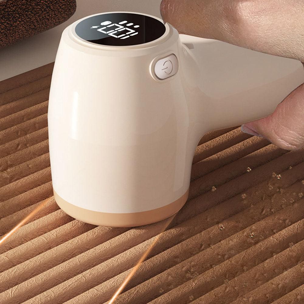 Rechargeable Electric Fur Remover Digital Display Fabric Shaver for Clothes Beige V1263-JX-7159-1