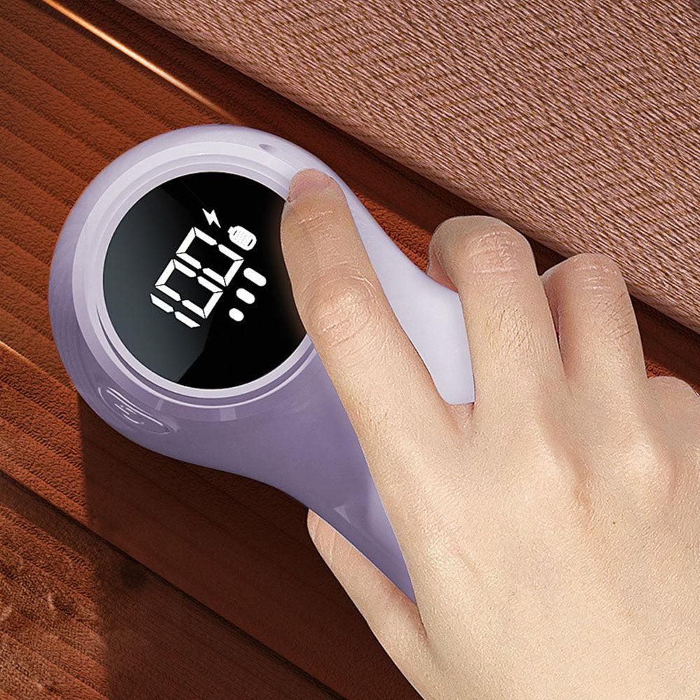 Rechargeable Electric Fur Remover Digital Display Fabric Shaver for Clothes Purple V1263-JX-7159-2