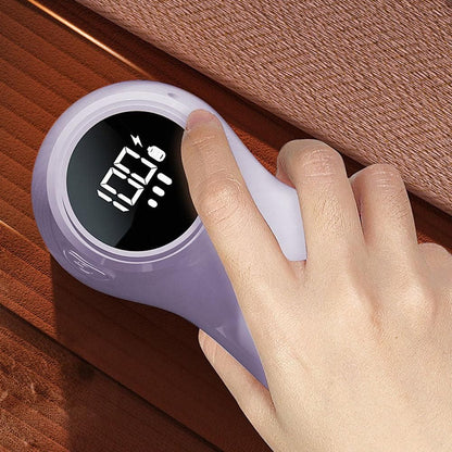 Rechargeable Electric Fur Remover Digital Display Fabric Shaver for Clothes Purple V1263-JX-7159-2