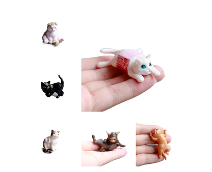10Pcs Cat Figurine Personalized No Odor Plastic Car Center Console Cat Statue for Desktop-Multicolor V1263-JX-716