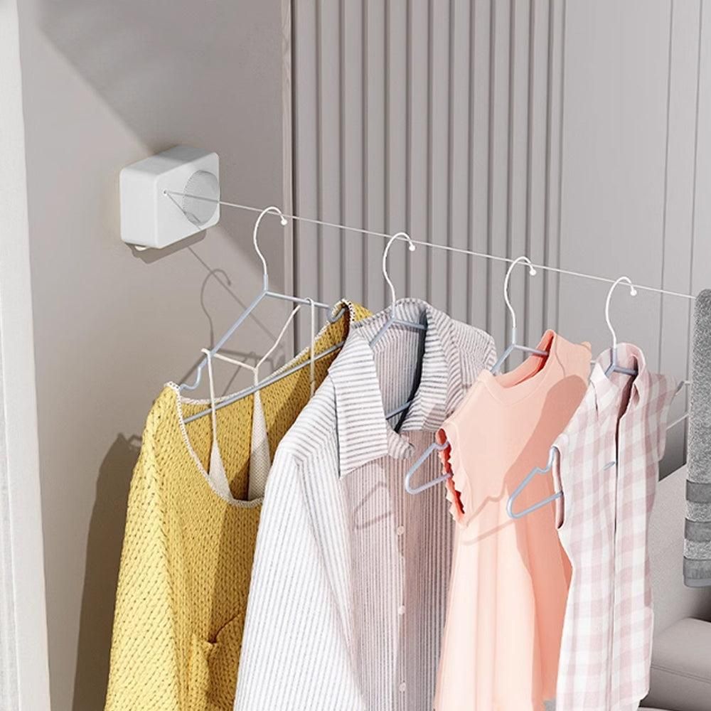 Retractable Clothes Line Wall Mounted Laundry Line for Indoor Balcony White V1263-JX-7160-1