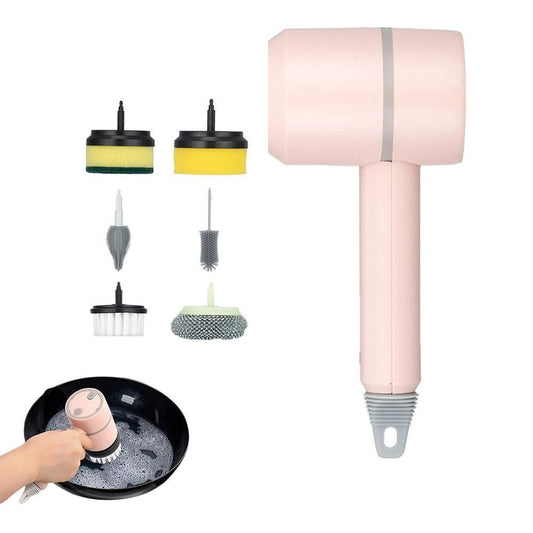 Set of 6 in 1 Handheld Electric Cleaning Brush USB Rechargeable Electric Dishwashing Brush Kitchen Cleaning V1263-JX-7161-1