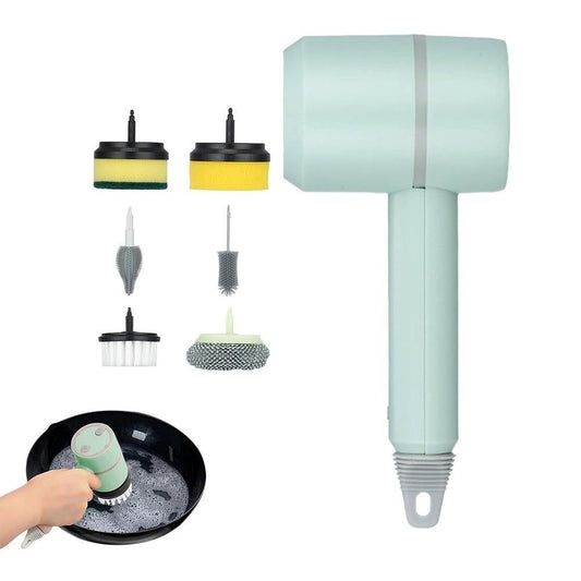 Set of 6 in 1 Handheld Electric Cleaning Brush USB Rechargeable Electric Dishwashing Brush Kitchen Cleaning V1263-JX-7161-2