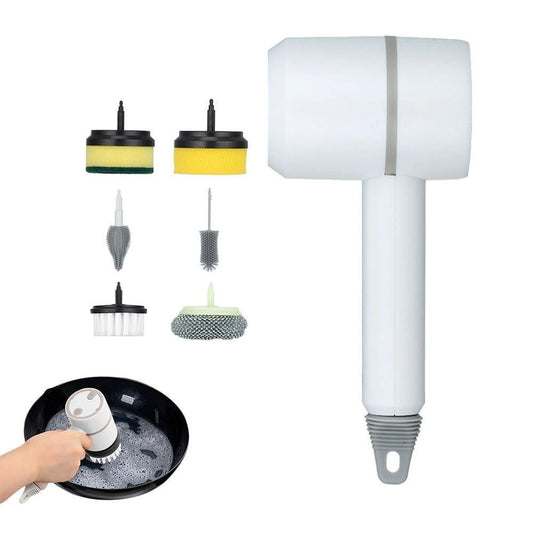 Set of 6 in 1 Handheld Electric Cleaning Brush USB Rechargeable Electric Dishwashing Brush Kitchen Cleaning V1263-JX-7161-3
