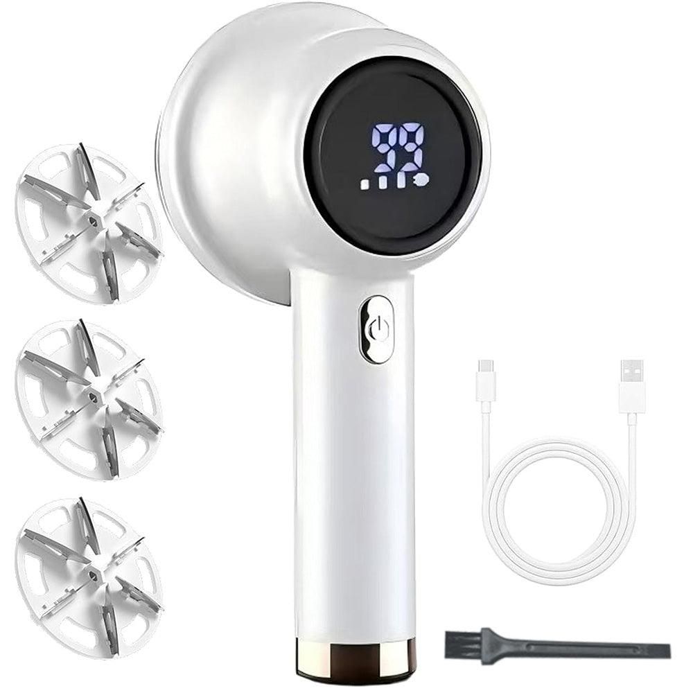 Fabric Shaver Lint Remover Rechargeable Electric Portable Sweater Defuzzer with 3 Speeds White V1263-JX-7164-1