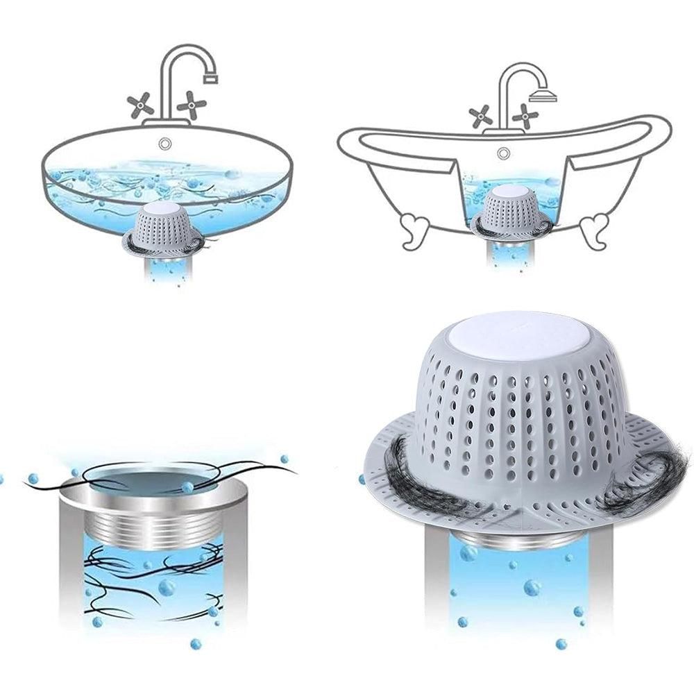 Silicone Bathtub Hair Catcher for Pop-Up and Standard Shower Drains V1263-JX-7165