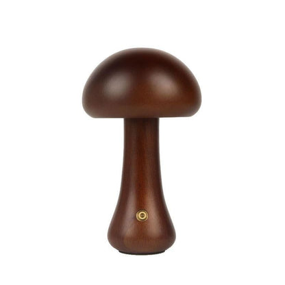 Cordless Wooden Mushroom Lamp Touch Dimmable Table Lamp Rechargeable Night Light V1263-JX-7169