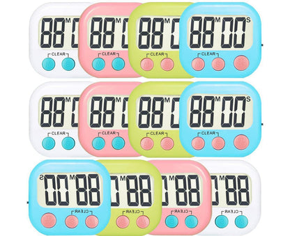 12 Pack Digital Kitchen Timer Strong grip Electronic Countdown Timer Small Loud Alarm V1263-JX-717