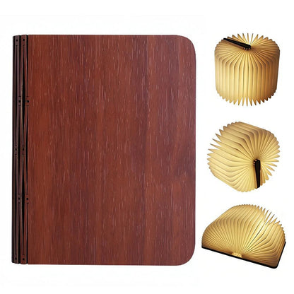 Foldable LED Book Lamp USB Rechargeable Creative Table Lamp Brown V1263-JX-7171-1
