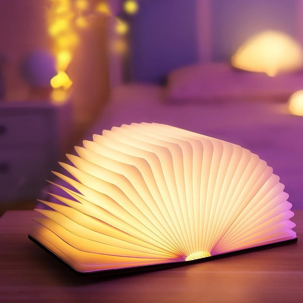 Foldable LED Book Lamp USB Rechargeable Creative Table Lamp Brown V1263-JX-7171-1