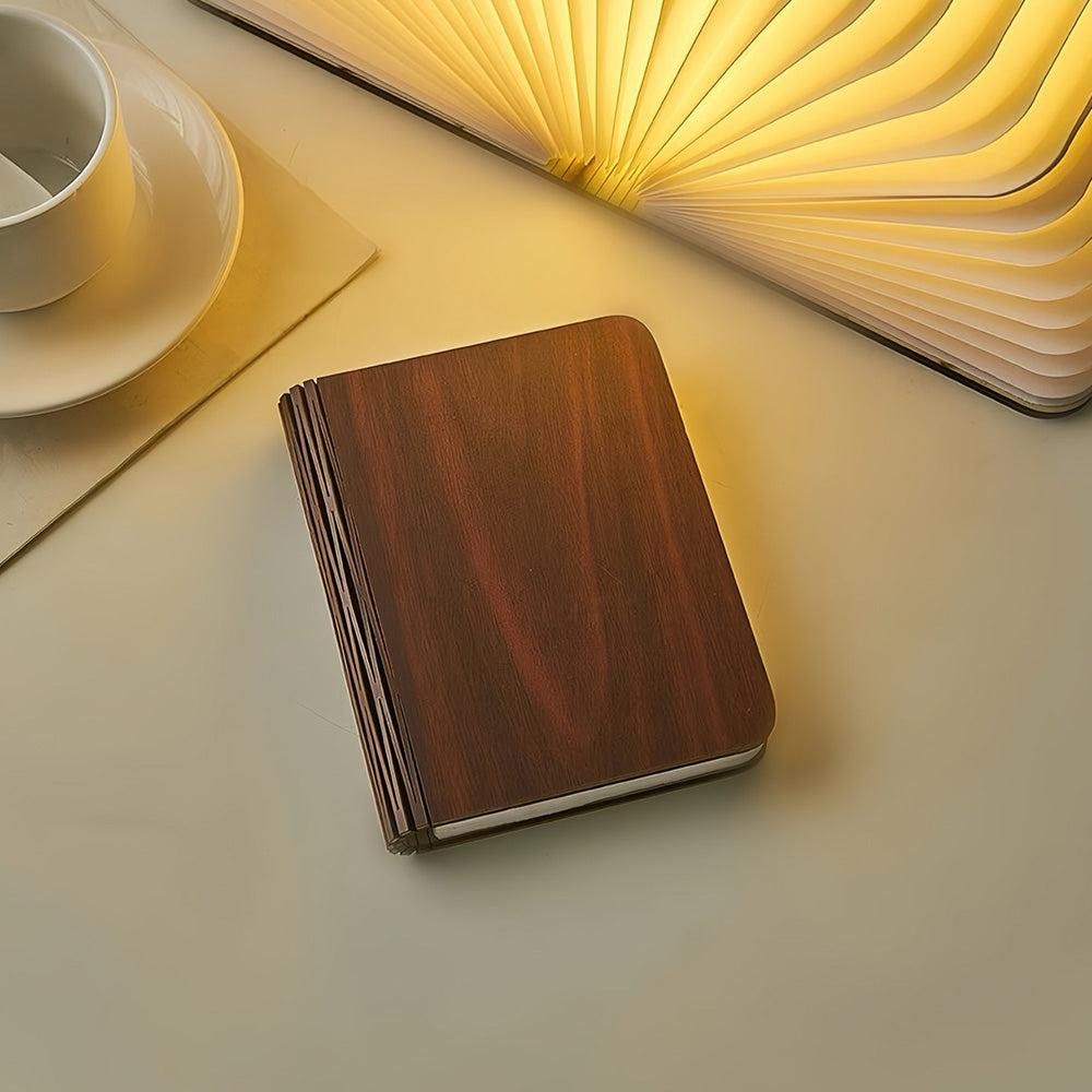 Foldable LED Book Lamp USB Rechargeable Creative Table Lamp Brown V1263-JX-7171-1