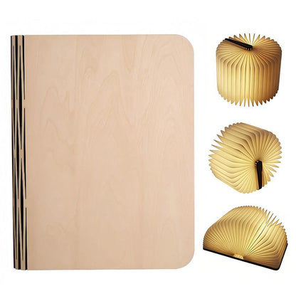 Foldable LED Book Lamp USB Rechargeable Creative Table Lamp Beige V1263-JX-7171-2