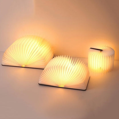 Foldable LED Book Lamp USB Rechargeable Creative Table Lamp Beige V1263-JX-7171-2