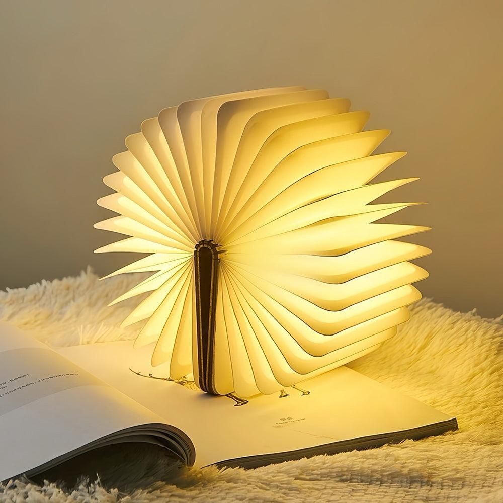 Foldable LED Book Lamp USB Rechargeable Creative Table Lamp Beige V1263-JX-7171-2