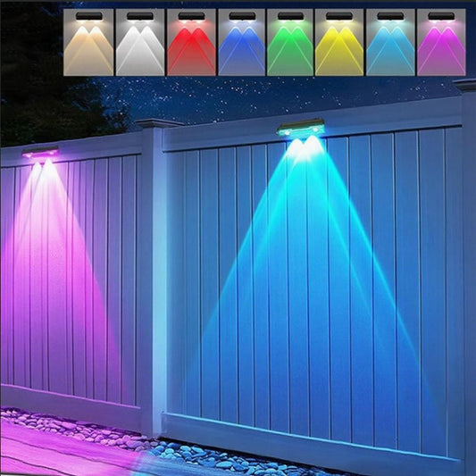 Outdoor Solar Wall Washer Light RGB Fence Lighting for Garden Deck V1263-JX-7172