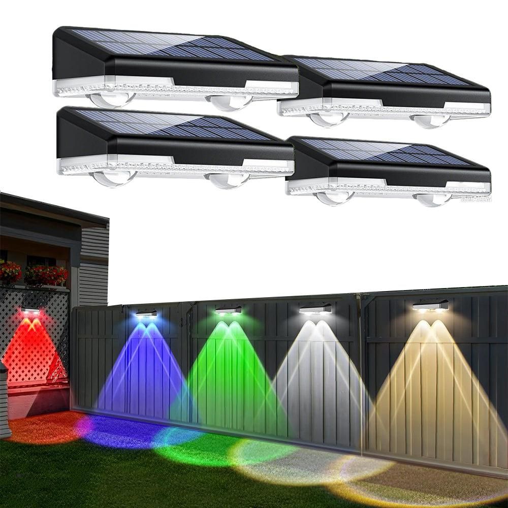 Outdoor Solar Wall Washer Light RGB Fence Lighting for Garden Deck V1263-JX-7172