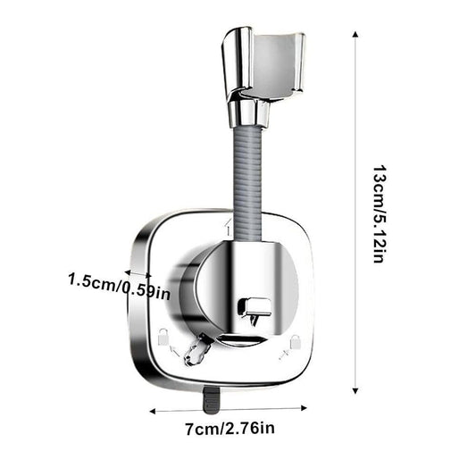 360 Degree Rotation Shower Head Holder with Suction Cup for Bathroom Bathtub Rental Hotel Silver V1263-JX-7176-1