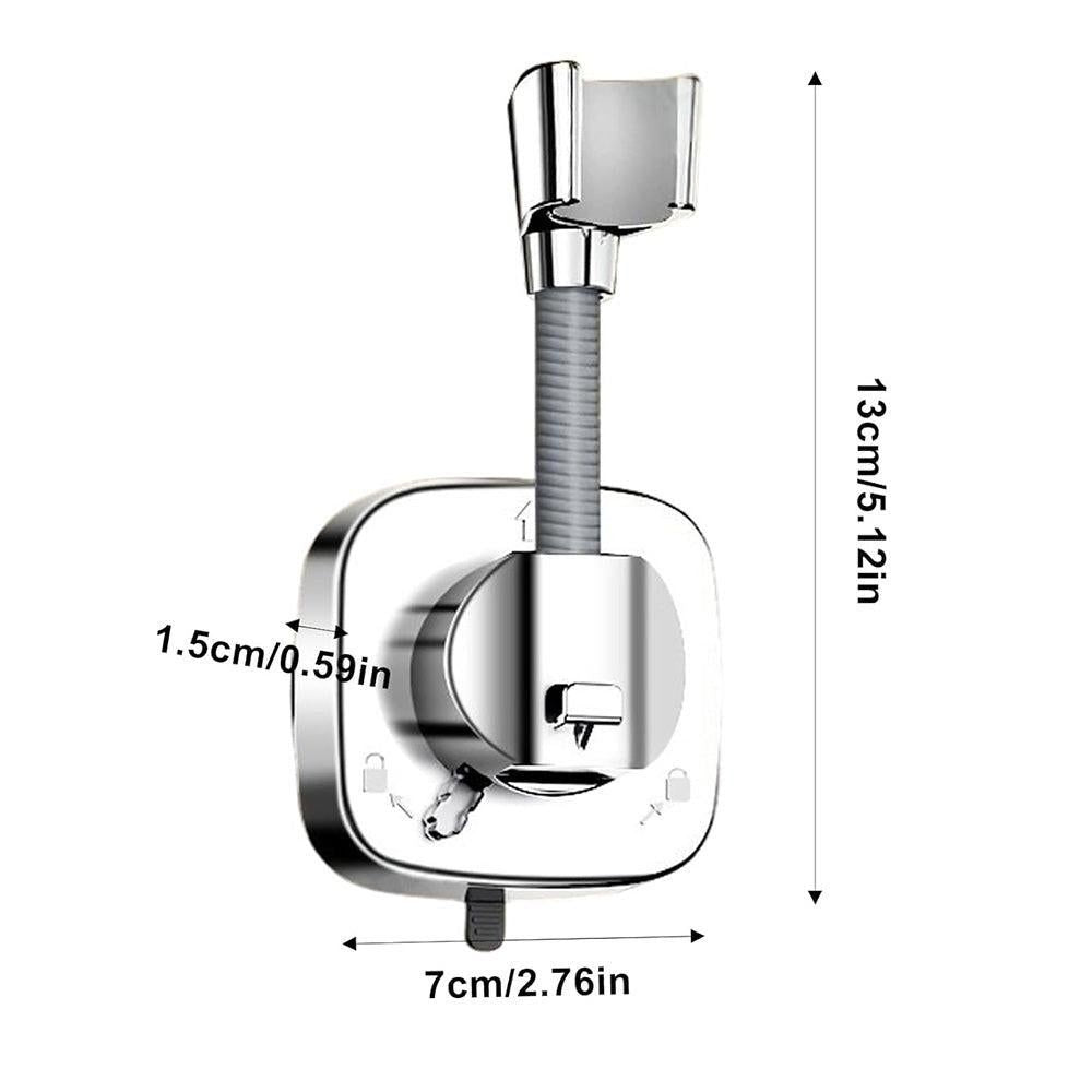 360 Degree Rotation Shower Head Holder with Suction Cup for Bathroom Bathtub Rental Hotel Silver V1263-JX-7176-1