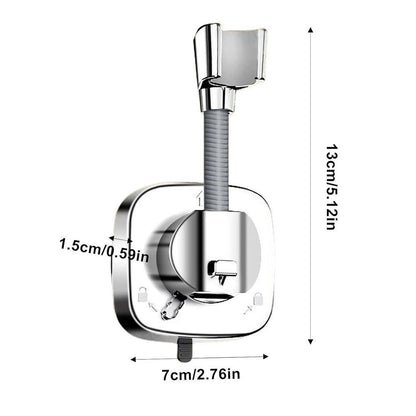 360 Degree Rotation Shower Head Holder with Suction Cup for Bathroom Bathtub Rental Hotel Silver V1263-JX-7176-1