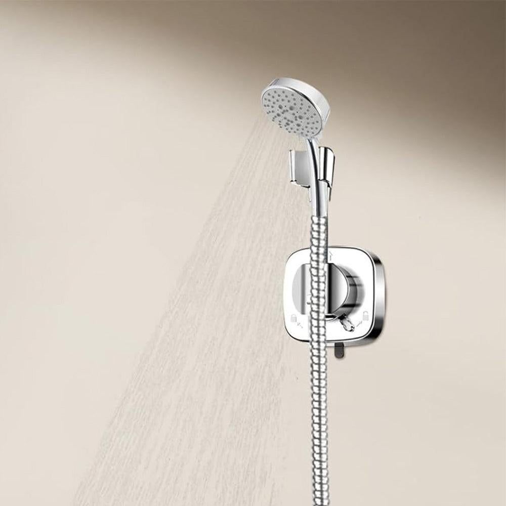 360 Degree Rotation Shower Head Holder with Suction Cup for Bathroom Bathtub Rental Hotel Silver V1263-JX-7176-1