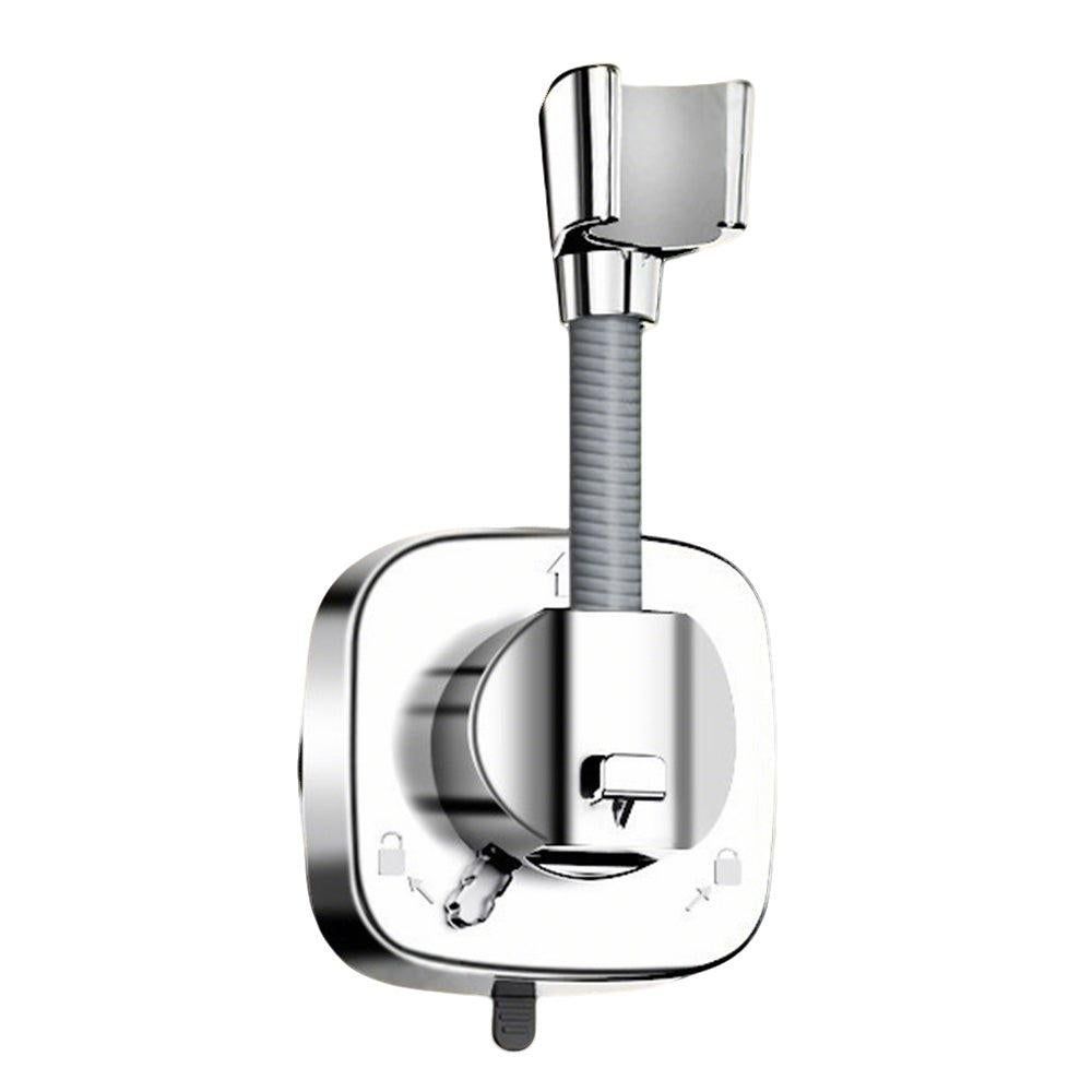 360 Degree Rotation Shower Head Holder with Suction Cup for Bathroom Bathtub Rental Hotel Silver V1263-JX-7176-1