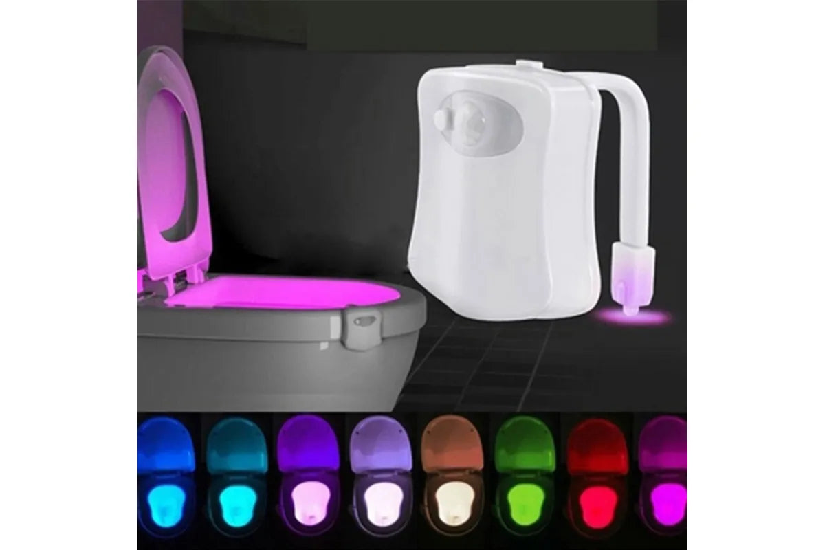 LED Body Sensor Bathroom Toilet Lamp 8 Colors Toilet Night Light V1263-JX-7179