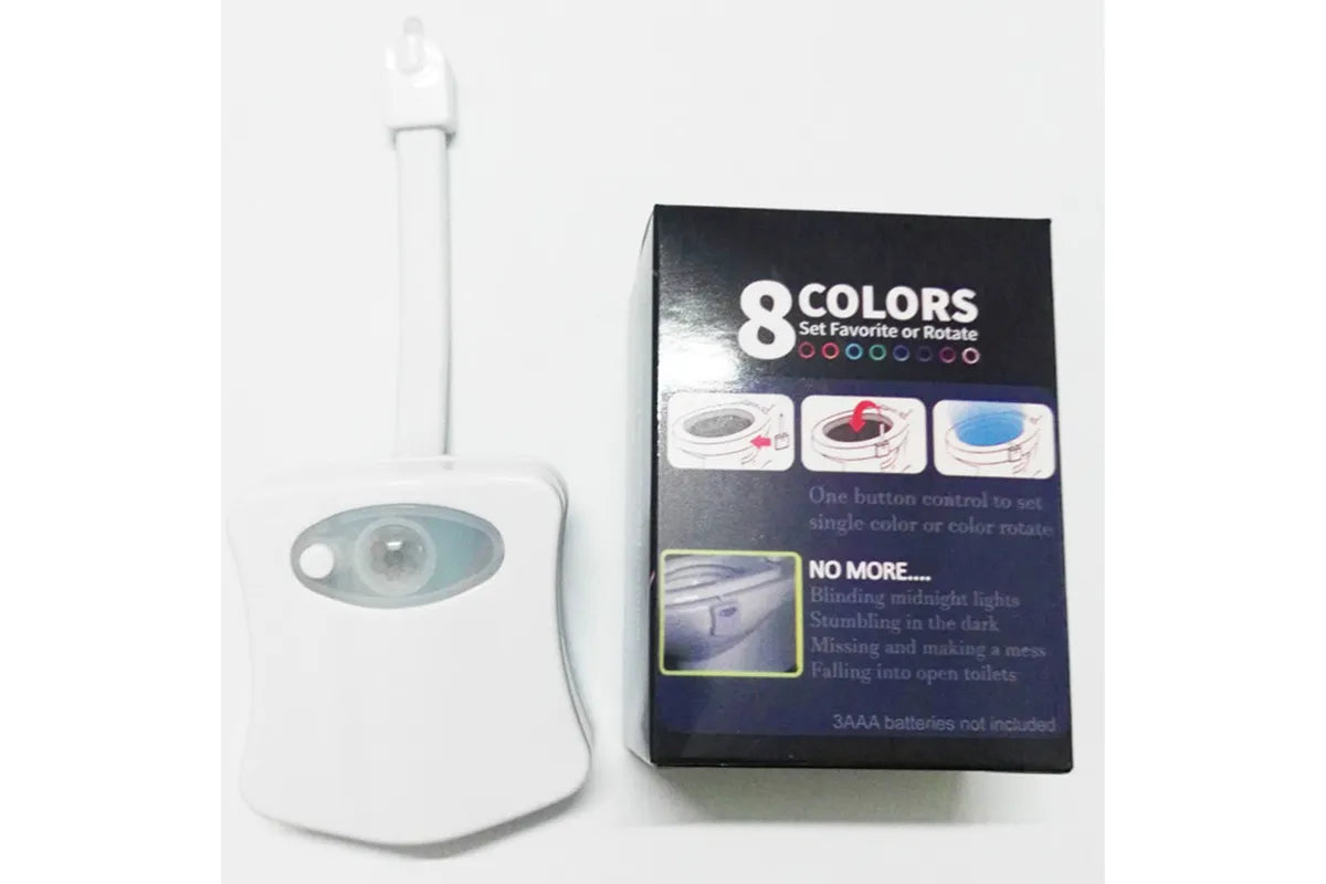LED Body Sensor Bathroom Toilet Lamp 8 Colors Toilet Night Light V1263-JX-7179