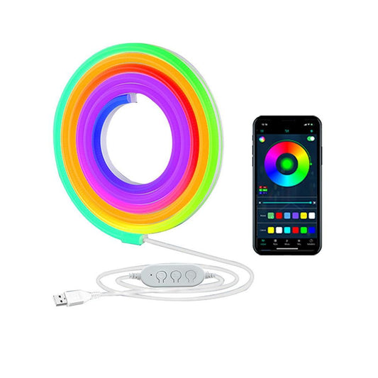 1 Set USB Neon LED Strip Light Music Sync Color Changing for Room Decor 2 m V1263-JX-7182-1