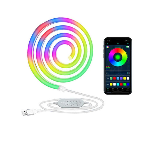 1 Set USB Neon LED Strip Light Music Sync Color Changing for Room Decor 1 m V1263-JX-7182-2