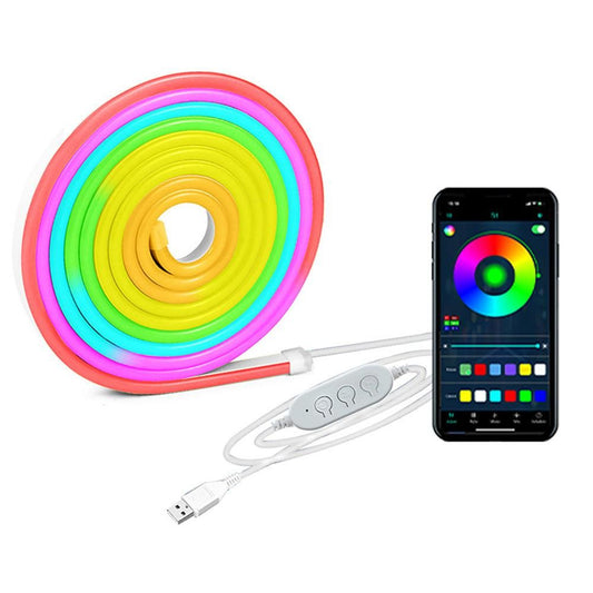 1 Set USB Neon LED Strip Light Music Sync Color Changing for Room Decor 3 m V1263-JX-7182-3