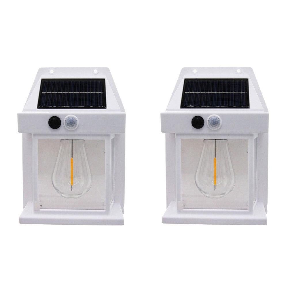 2Pcs 3 Modes Solar Wall Lights Stair Light for Garden Yard Outdoor White V1263-JX-7183