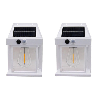 2Pcs 3 Modes Solar Wall Lights Stair Light for Garden Yard Outdoor White V1263-JX-7183
