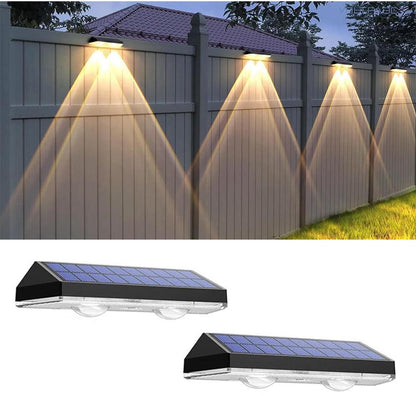 2Pcs Solar Fence Wall Lights Outdoor Deck Lights Step Light Garden Decor V1263-JX-7186