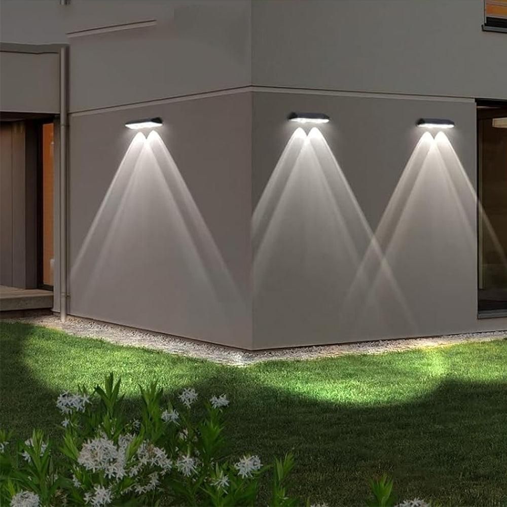 2Pcs Solar Fence Wall Lights Outdoor Deck Lights Step Light Garden Decor V1263-JX-7186