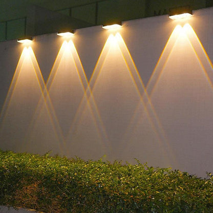 2Pcs Solar Fence Wall Lights Outdoor Deck Lights Step Light Garden Decor V1263-JX-7186