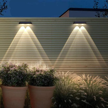 2Pcs Solar Fence Wall Lights Outdoor Deck Lights Step Light Garden Decor V1263-JX-7186